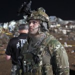 Oklahoma Air National Guard soldiers prepare to conduct search and rescue operations in Moore after the May 2013 tornado. Photo by Sgt. 1st Class Kendall James.