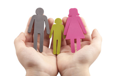Family in Palm