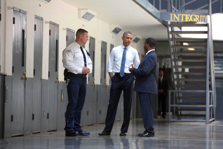 President Obama during his visit to the federal prison in Enid, Oklahoma