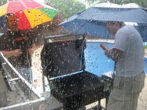 picnic in the rain